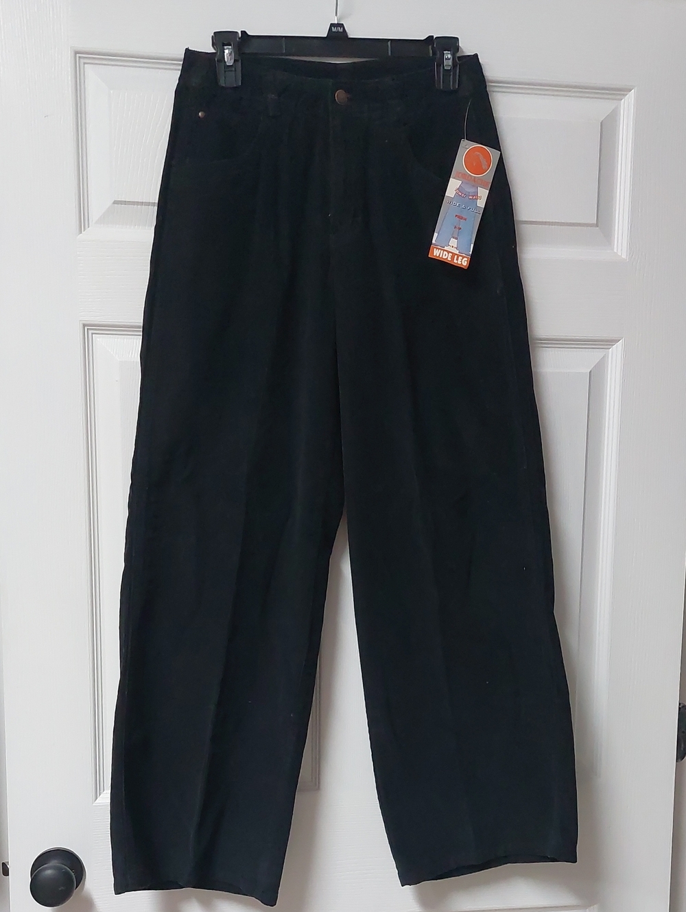 Vintage Jordache Juniors Wide Leg Corduroy Pants - Black Size 7/8